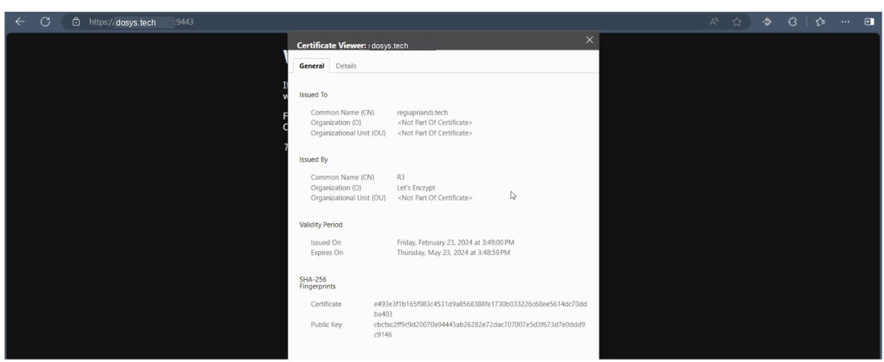 SSL certificate applied