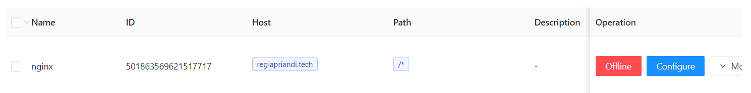 APISIX Route list